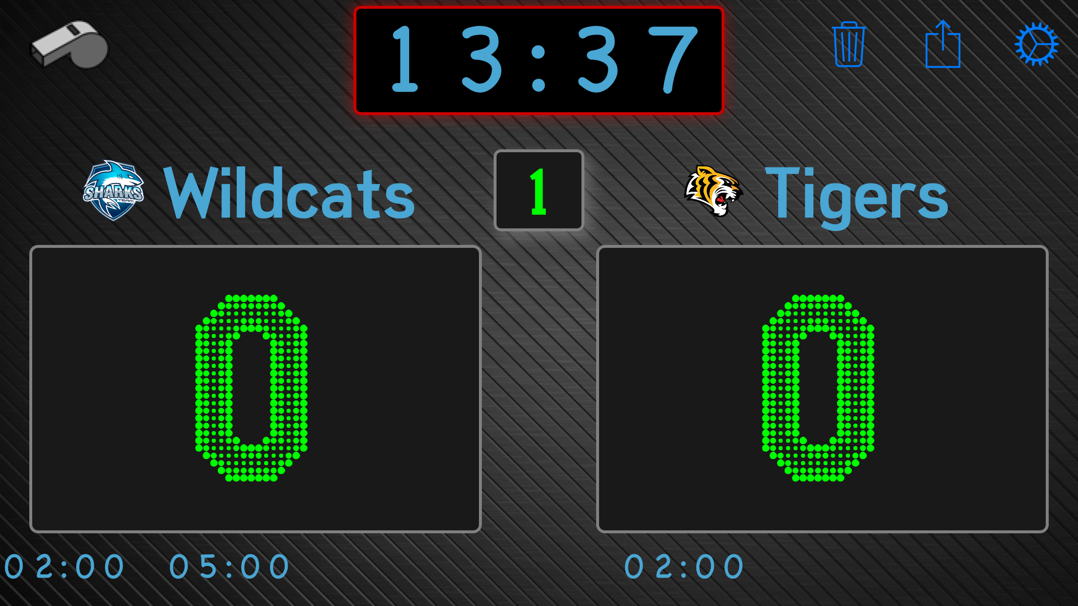 Ultimate Scoreboard hero preview showing a live match with teams, timer, and score panels.